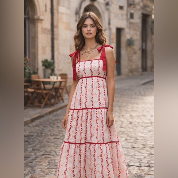 Dresses & Skirts - Red & Pink Maxi Dress Small 💗♥️ 🧁 dopamine dressing